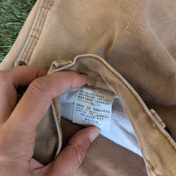 Distressed Dickies Mens Workwear Pants 40x30 Relaxed Fit Baggy Tan Heavy Canvas - Picture 4 of 6